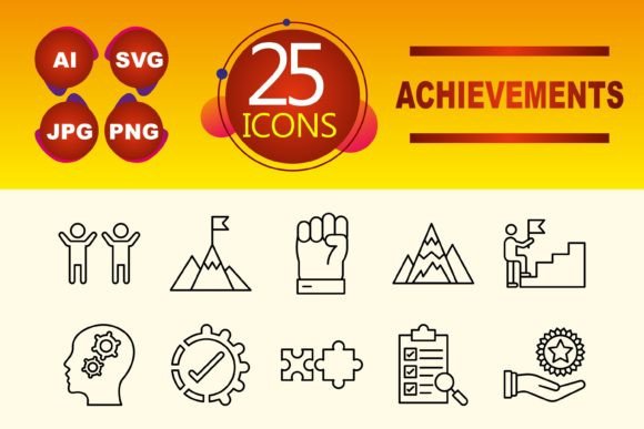 Achievements Icons for Clean and Modern Digital Design