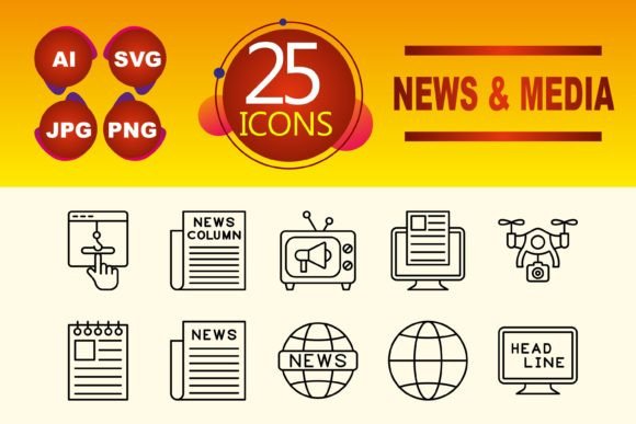 Elevating Your Digital Communication with News and Media Icon Sets