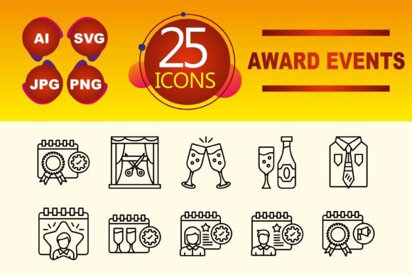 Enhance Your Projects with Award Events Icon Sets