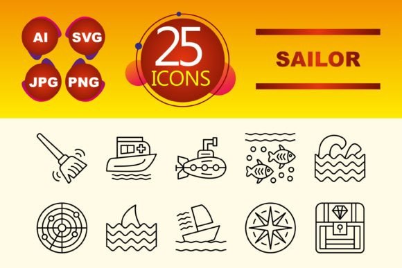 The Sailor Icon Set: Navigating Modern Design with Precision and Simplicity
