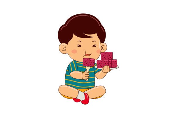 Unlocking Creative Potential with the Boy Kids Eating Dragon Fruit Illustration Pack